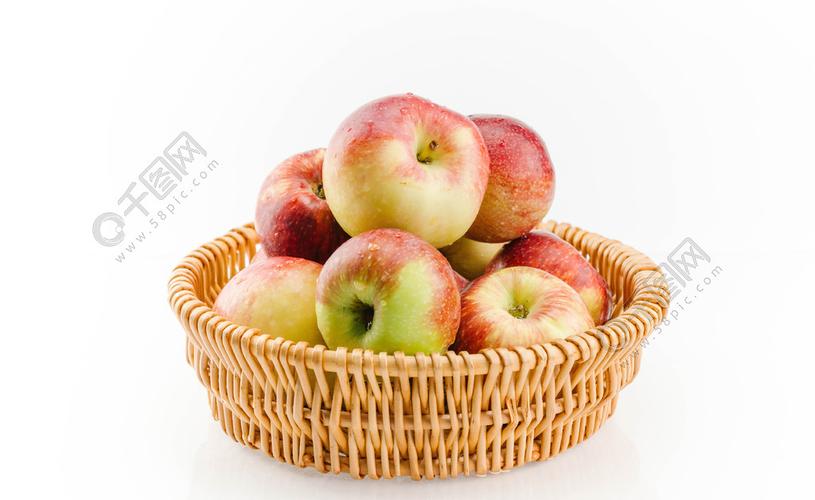 新鲜水果苹果果篮摄影图